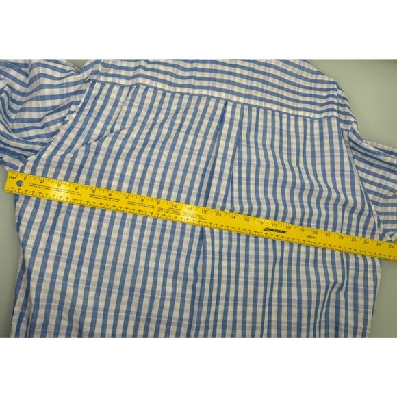 Peter Millar Men Shirt Large L Linen Cotton Blend Button Up Long Sleeve Blue - Picture 7 of 8